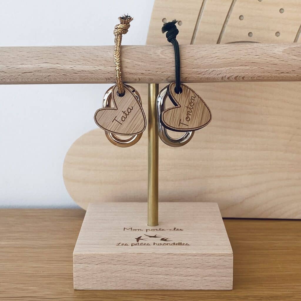 Porte-clés Personnalisé Tonton D'amour En Bois - Cadeau Unique Fabriqué En France