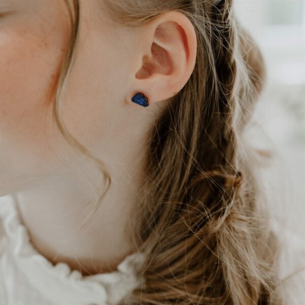 Boucles d'oreilles pailletées nuage bleu - Les Petites Hirondelles