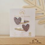Barrettes doubles coeurs multicolore - Les Petites Hirondelles