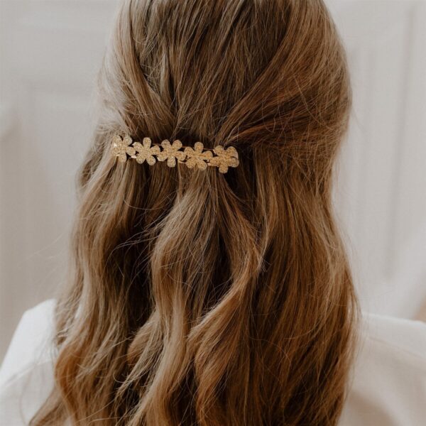Barrette clip fleurs doré - Les Petites Hirondelles
