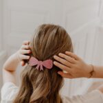 Barrette clip nœud rose - Les Petites Hirondelles