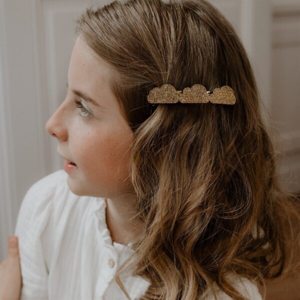Barrette clip nuages doré - Les Petites Hirondelles