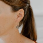 Créoles pailletées étoile doré - Les Petites Hirondelles