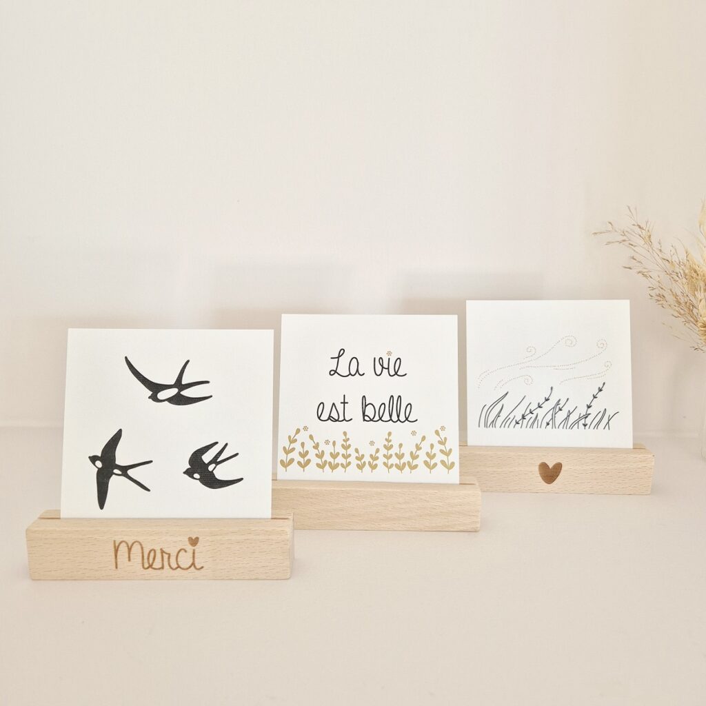 Auauraintt 10 Pièces Porte-Cartes Bois Hêtre - Porte-Photos Et Menu Pour Mariages, Banquets Et Fêtes (Noir)