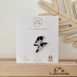 Pin's pailleté Eclair Léopard argenté - Les Petites Hirondelles