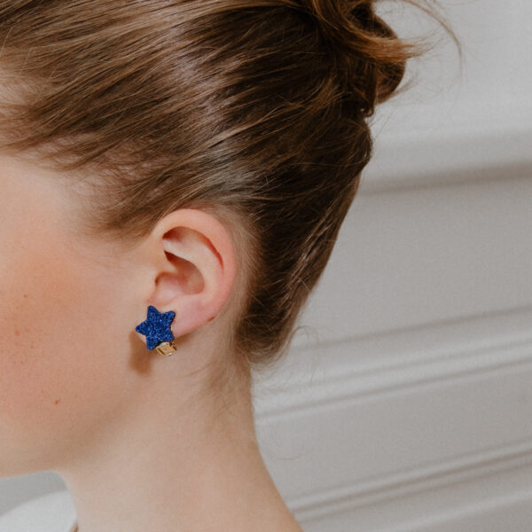 boucles clips étoiles bleu
