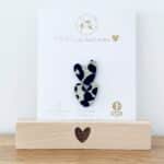 Pin's coeur à partager léopard doré en feutrine pailletée sur une cartonnette "merci de tout mon coeur"