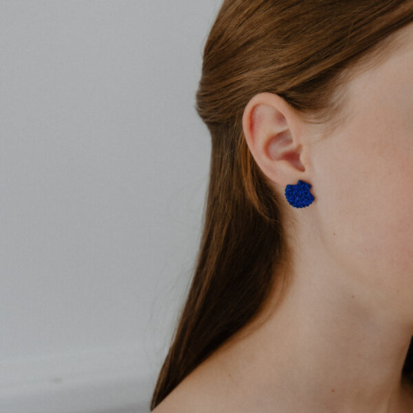 Boucles d'oreilles en forme de coquillages de couleur bleu, taille S