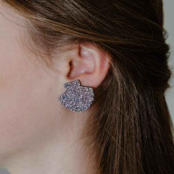 Boucles d'oreilles en forme de coquillages de couleur multi, taille M